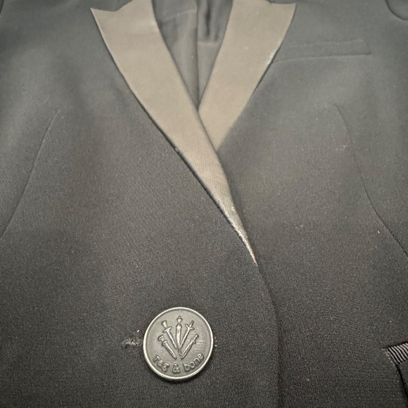 Rag and Bone Blazer with Lamb Leather Details - Picture 2 of 6